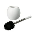 thumbnail image 2 of Bath Bliss 2 Pack Ceramic Dome Toilet Brush & Holder in White, 2 of 5