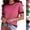 #03 Hot Pink, variant on Women Short Sleeve Sweater Summer Crew Neck Dressy Casual Soft Knit Pullover Tops Trendy,L,#03 Black