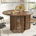 thumbnail image 3 of 47 Inch Round Dining Table for 4, Circle Kitchen Table with Storage Shelf for Living Room, Walnut, 3 of 6