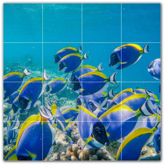 Picture-Tiles.com: Coral Ceramic Tile Wall Mural WAL500426-44XL. 48"W x 48"H using (16) 12" x 12" Ceramic Tiles-Satin Finish