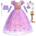 thumbnail image 1 of Disfraz de princesa Luzlen, vestido morado para niñas de 6 a 7 años, 1 of 6
