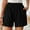 Black, variant on Itsame Womens Casual Shorts, Solid Color Elastic Waist Pockets Workout Shorts Beige S-XXL