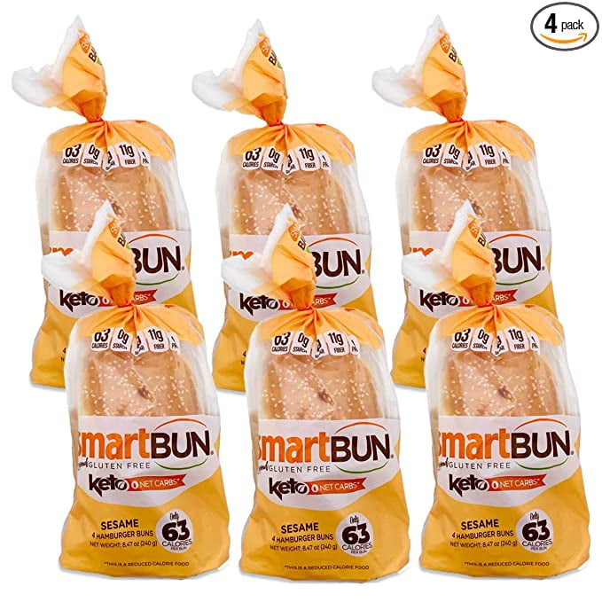 Smart Baking Company Gluten Free Keto Friendly Sesame Hamburger Buns