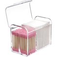 thumbnail image 1 of Qtip Holder Dispenser, Floss,3 Compartment Plastic Jars,Bathroom Organization, 1 of 5