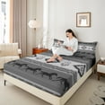 thumbnail image 4 of jejeloiu Rustic Western Aztec Queen Sheet Sets,Bohemain Exotic Style Dreamcatcher Flat Sheet,Gray Black Queen Fitted Sheet For Men Women,Home Decor,4pcs, 4 of 7