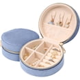 thumbnail image 1 of GHSDFBB Velvet Jewelry Travel Case, Small Travel Jewelry Box, Portable Travel Jewelry Organizer Box for Earrings Bracelets Rings Necklace (blue), 2-layer, 1 of 7