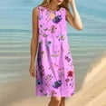 thumbnail image 4 of SnZhen Plus Size Dresses for Curvy Women Women's Round Neck Sleeveless Gradient Tie Dyed Beach Dress, 4 of 9