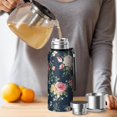 thumbnail image 4 of 20 Oz Pioneer Flower Coffee Tumbler Double Wall Insulated Stainless Steel Water Bottle | Metal Reusable Thermoses Flask with Cup Cap | Leak & Sweat Proof with Anti-Dust Lid, 4 of 7