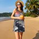 thumbnail image 3 of Easygdp Elephant Fireworks Celebration para Vestido Transpirable de Mujer, Vestido Suelto de Manga Corta con Pliegues y Bolsillos para el Verano, 3 of 7