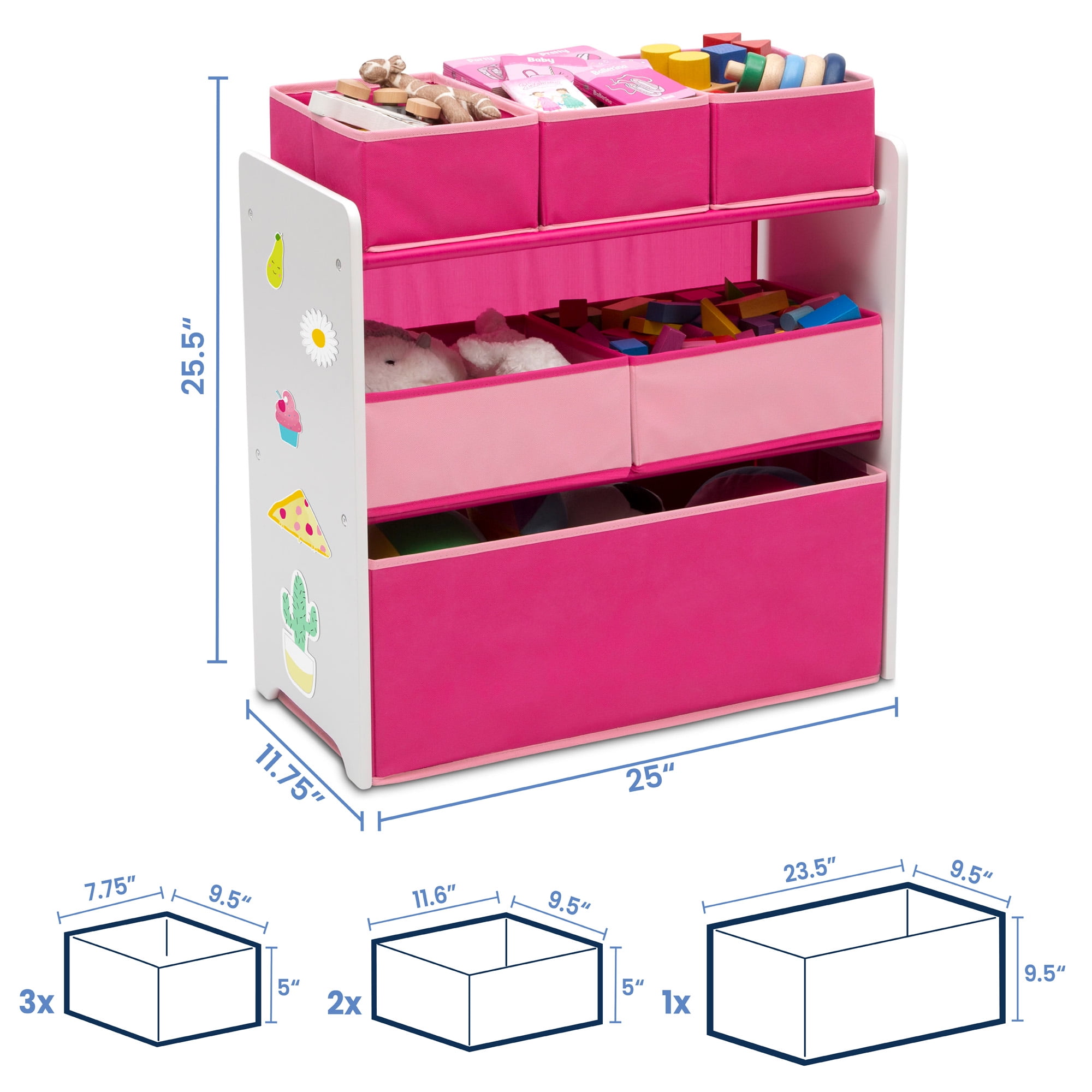 Barely Pink Delta Children 4 Piece Rectangle Storage Bins 
