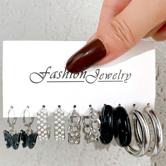 Juego de pendientes de Metal chapado en oro geométrico Vintage de 17KM para mujer, pendientes colgantes de perlas Punk, pendientes de tendencia 2022, regalo de joyería Tan Jianjun unisex