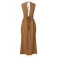 thumbnail image 5 of Vestido largo sin mangas retro liso para mujer: estilo sexy y moderno, material de poliéster, talla única, ideal para la playa o una fiesta, se recomienda lavar a mano., 5 of 5