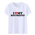 thumbnail image 4 of Gibobby Playera Corte clásico para Mujer Mujeres Casual Moda Diversión Día San Valentín Amor Impresión Top Cómodo Manga Corta Cuello Redondo Camiseta(Blanco,XL), 4 of 5