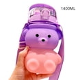 thumbnail image 2 of Botella de agua con pajita, a prueba de fugas, para deportes, para oficina, escuela, emergente, para beber, desmontable, reutilizable, para Almacenamiento y organización del hogar 1400ML Púrpura Toystoory HA066597-06, 2 of 6
