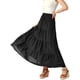 thumbnail image 4 of Faldas Boho para Mujeres Inspire Chic, Falda Maxi de Playa con Cintura Elástica Fruncida y Diseño en Capas, Color Negro, 4 of 6