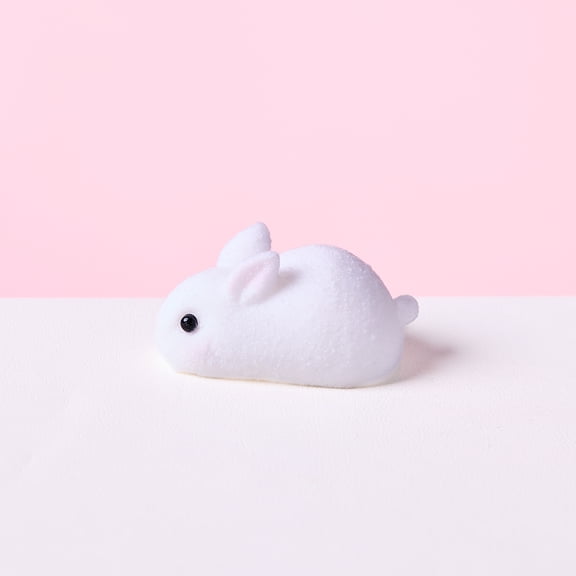 Flocked Mini Rabbit Taba Squishy Toys for Adults – Cute Stress Relief Fidget Sensory Toys, Soft Silicone Squeeze Gifts for Teens Adults