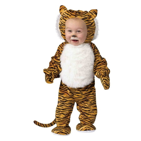 Fun World Infant Boys & Girls Tiger Costume Plush Baby Cat Suit