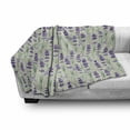 thumbnail image 3 of Lavender Soft Flannel Fleece Throw Blanket, Botanical Pattern with Fresh Herbs Aromatherapy Spa Theme, Cozy Plush for Indoor and Outdoor Use, 50" x 70", Pale Sage Green Violet, by Ambesonne, 3 of 6