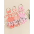 thumbnail image 3 of Suealasg Baby Girls Summer Outfit Sleeveless Crew Neck Floral Tulle Romper Dress+Headband 3M 6M 12M 18M Cute Newborn Girls One Piece Clothes, 3 of 9