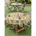 thumbnail image 5 of Outdoor Tablecloth with Umbrella Hole Zipper Yellow Lemon Round Tablecloth 54" Waterproof Outside Table Cloth Summer Fruit Flower Retro Watercolor Beige Patio Table Cover Tablecloths for Picnic Party, 5 of 8