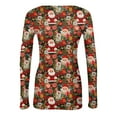 thumbnail image 5 of Christmas Graphic T-Shirt for Women Long Sleeve - Soft Slim Fit Crewneck Top, Cute Holiday Print Casual Tee, 5 of 7