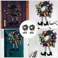 thumbnail image 5 of ZOELNIC 2pcs Halloween Wreath Witch Garland with Hat Legs Pumpkin House  Door Hanging Garland Front Door for Halloween Decorations, 5 of 10