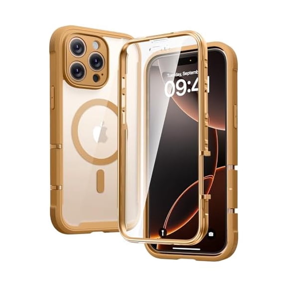 Eryueer Magnetic Designed for iPhone 16 Pro Max Case, Full Body Rugged with Touch Sensitive Anti-Scratch Screen Protector, Compatible with MagSafe, Soft Bumper Case for iPhone 16 Pro Max 6.9'', Brown