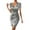 Gray, variant on LYXSSBYX Boho Dresses for Women 2024 Women‘s Casual Solid Sexy Buttocks Wrapped Fashion V-Neck Slit Short Sleeve Dresses