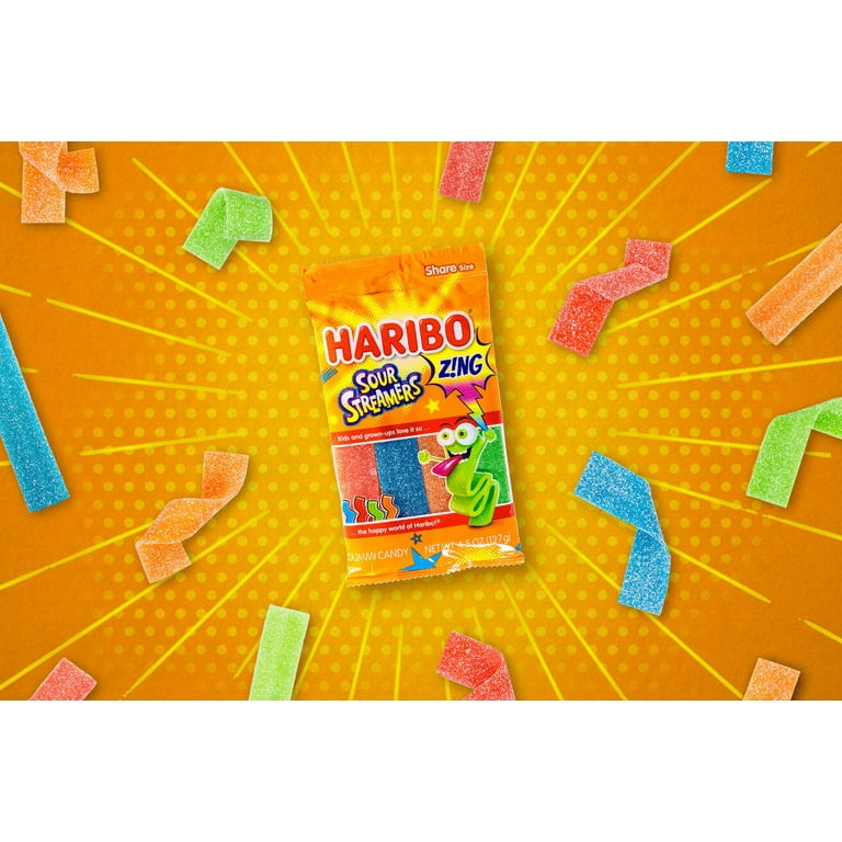 haribo Haribo Z!NG Sour Streamers Gummi Candy Bags - 12 / Box – Candy
