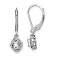 thumbnail image 1 of 925 Sterling Silver Diamond White Topaz Earrings Drop Dangle Birthstone April, 1 of 6
