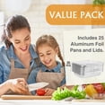 thumbnail image 2 of Aluminum Pans Trays 9"x13" Inch Half Size Disposable Containers - Pack of 25 Recyclable Pans for Cooking Baking Storing Serving - Reusable Oven Air Fryer and Freezer Safe Pan, 2 of 6