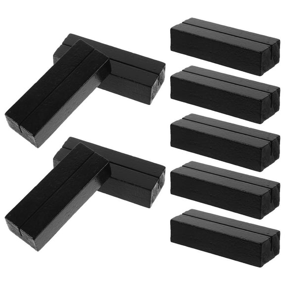 Pawsdot 20Pcs Black Wooden Business Card Holder Stands for Home and Meeting Rooms
