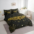 thumbnail image 3 of Castle Fairy Gold Animal Moth Twin Bedding Sets 7-Piece for Kids Teens Adults,Glitter Stars Print Bedding Comforter Set Microfiber,Bohemian Exotic Style Breathable Sheet Sets,Ultra Soft Home Decor, 3 of 8