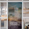 thumbnail image 2 of No lue Window Sticker Stained lass Opaque 3D lass Stickers Quote When You Believe Anything is Possible Polygonal Pattern Background Modern Print Teal Brown 35.4" x 39" No lue Anti UV Window Pape, 2 of 6