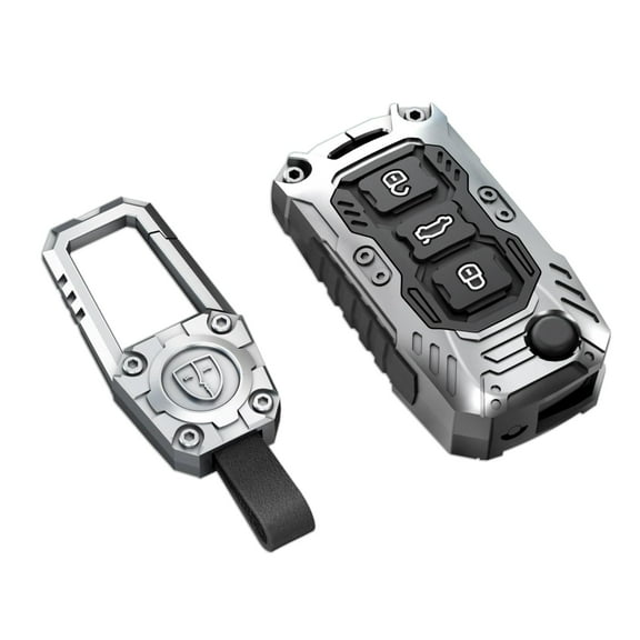 for Volkswagen Key Fob Cover with Keychain,Zinc Alloy Protection Car Key Case Accessories for Jetta Tiguan Golf Polo MK7 MK8 Passat Beetle Tiguan Silicone Keyshell