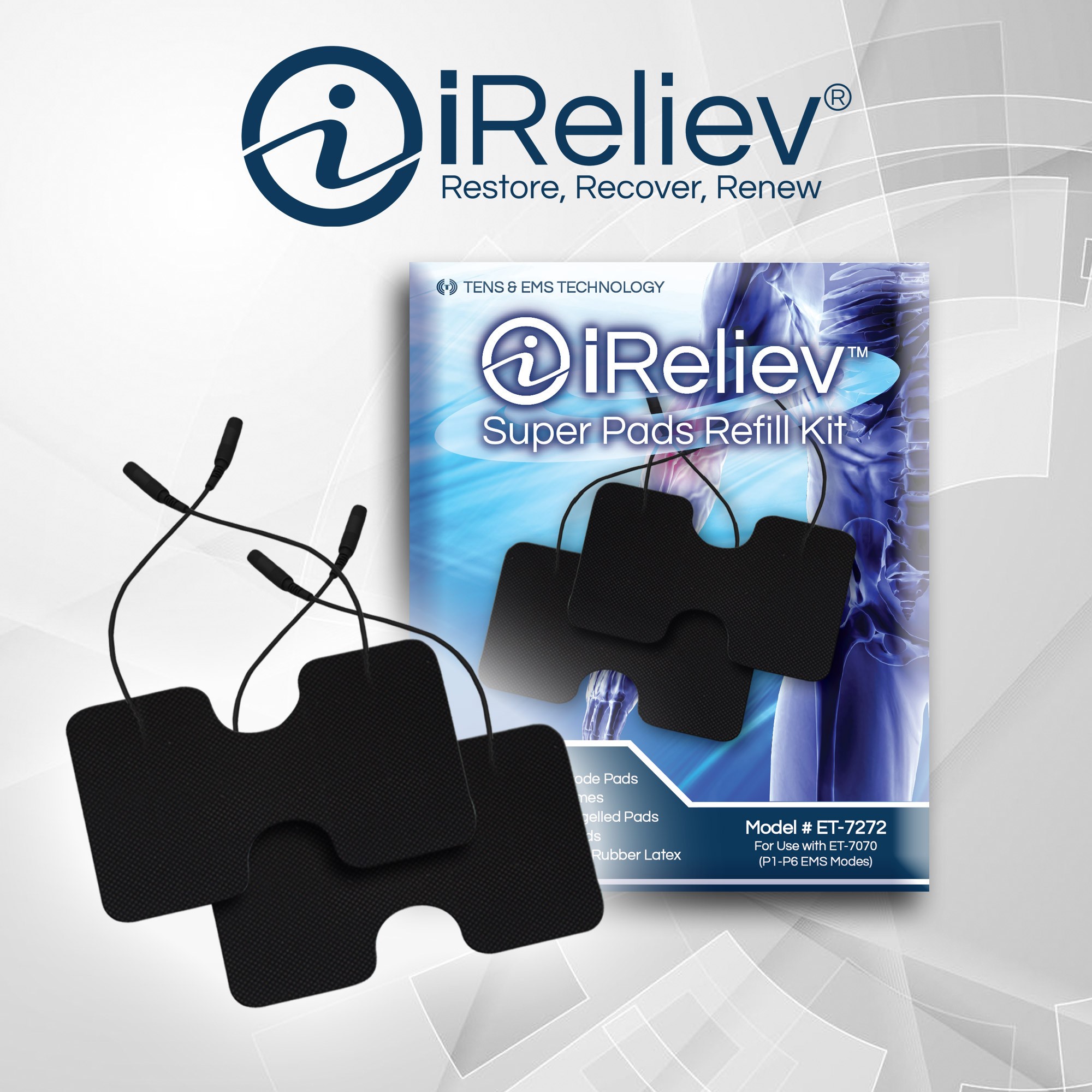 iReliev Premium 3.5" x 3.5" EMS Replacement Pads
