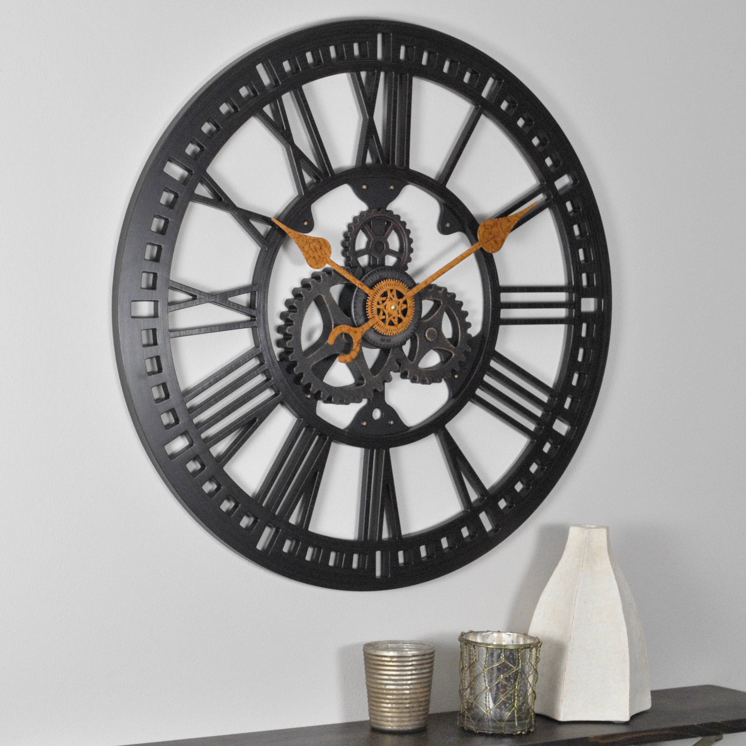 FirsTime & Co.® Roman Gear Wall Clock, American Crafted, Oil Rubbed