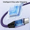 thumbnail image 5 of Type C Cable, USB C Cables Cord 6FT Hootek 4 Pack Type C Charging Cable USB Cable USB C to USB A Cord Android Cables Type C Charging Cords Phone Cables Fast charging cable for Samsung, Blue+Purple, 5 of 7