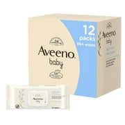 AVEENO Baby Daily Care Wipes - Cleanse Gently and Efficiently - Baby Wipes - Baby Essentials - 72 Wipes, Lid On Each Pack, Pack of 6 (432 Wipes in Total)