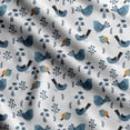 thumbnail image 1 of Soimoi Bird Print, Silk Fabric Decor Sewing Fabric By The Yard- 42 Inch WideDecorative Fabric For Shirts, Suits, Ties-White, 1 of 5
