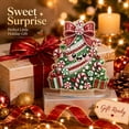 thumbnail image 2 of Christmas Diamond Art Painting Tabletop Kits, Desktop Gem Painting Ornament Kit, Train Station DIY Acrylic Diamond Board Gift for Adults, 2 of 8