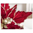 thumbnail image 5 of 26CM Christmas Flower Red Gold Glitter Fleece Simulation Fake Flower Xmas Tree Pendants Merry Christmas Flower Hanging Ornaments, 5 of 5