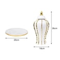 thumbnail image 4 of Ceramic Vase Porcelain Ginger Jar Chinese Handicraft with Lid and Tray Decorations Ornament for Party Apartment Desktop Floral Arrangement S Gold, 4 of 8