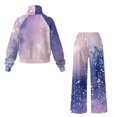 thumbnail image 6 of Uorisanigo Shiny Purple Dyeing Women's 2 Piece Outfits Casual Mock Neck Sweatshirt and Wide Leg Pants Tracksuit Sets Oversized Drawstring Pullover Hoodies and Sports Pants Matching Set for Teen Girls, 6 of 8