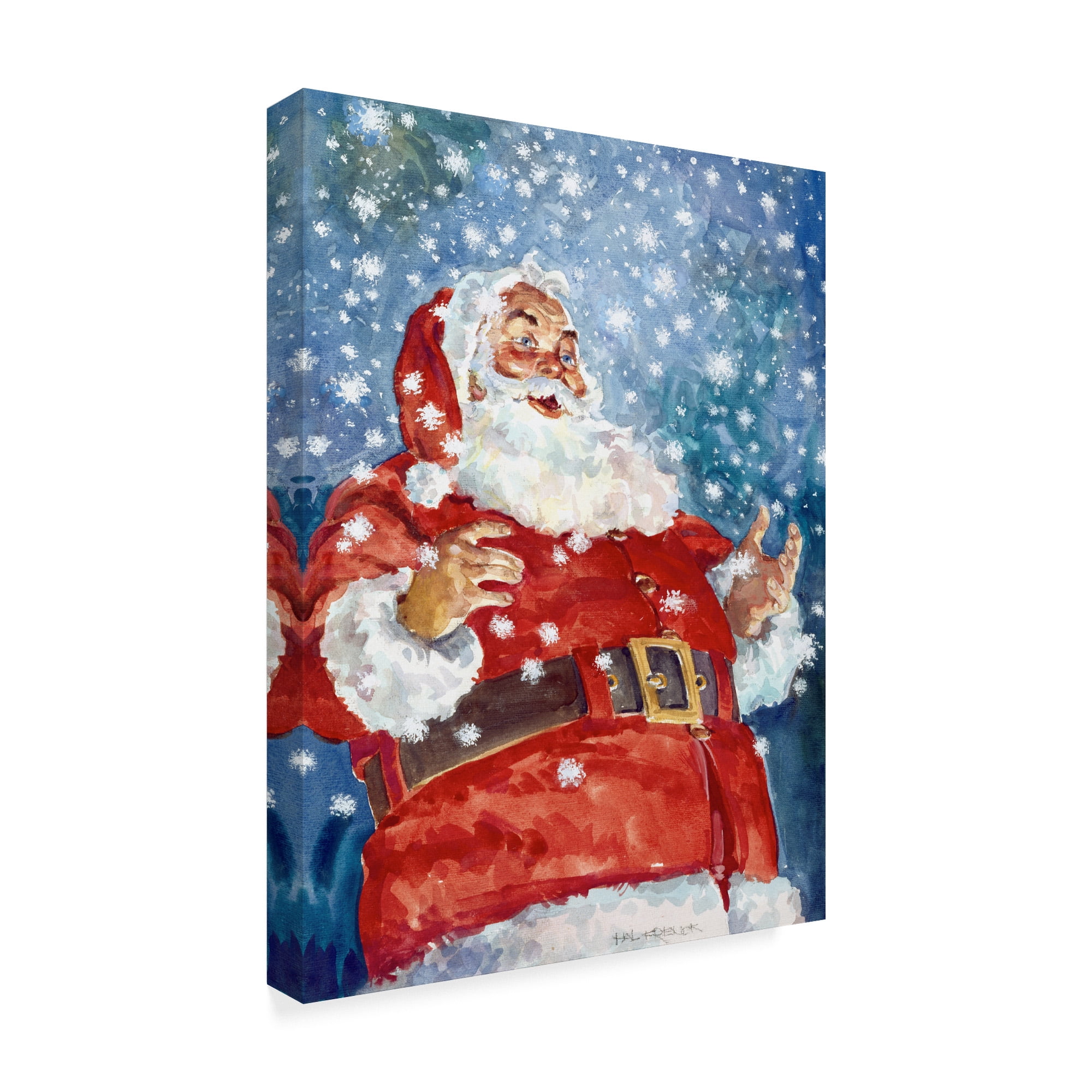Trademark Fine Art 'Jolly Santa' Canvas Art by Hal Frenck