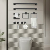 10-piece Matte Black Bathroom Accessories Set Wall Mounted Bathroom Towel Bars