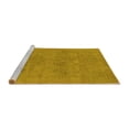 thumbnail image 2 of Ahgly Company Machine Washable Indoor Square Oriental Yellow Industrial Area Rugs, 4' Square, 2 of 4