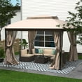thumbnail image 2 of Saint Birch 10' x 12' Modern Metal Double Roof Vented Gazebo in Sand Beige, 2 of 7