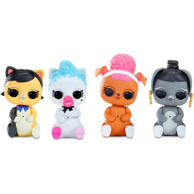 Lol Surprise Dolls Set Of 4 Phd Bb Snow Leopard Hoops Dog Lil Miss Jive  Baby Pet