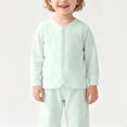 thumbnail image 2 of RXMEKW Ruffle Shoulder Cardigan For Baby Girls Long Sleeve Button Front Knit Top For Infants Cream White Light Pink Pale Blue, 2 of 7